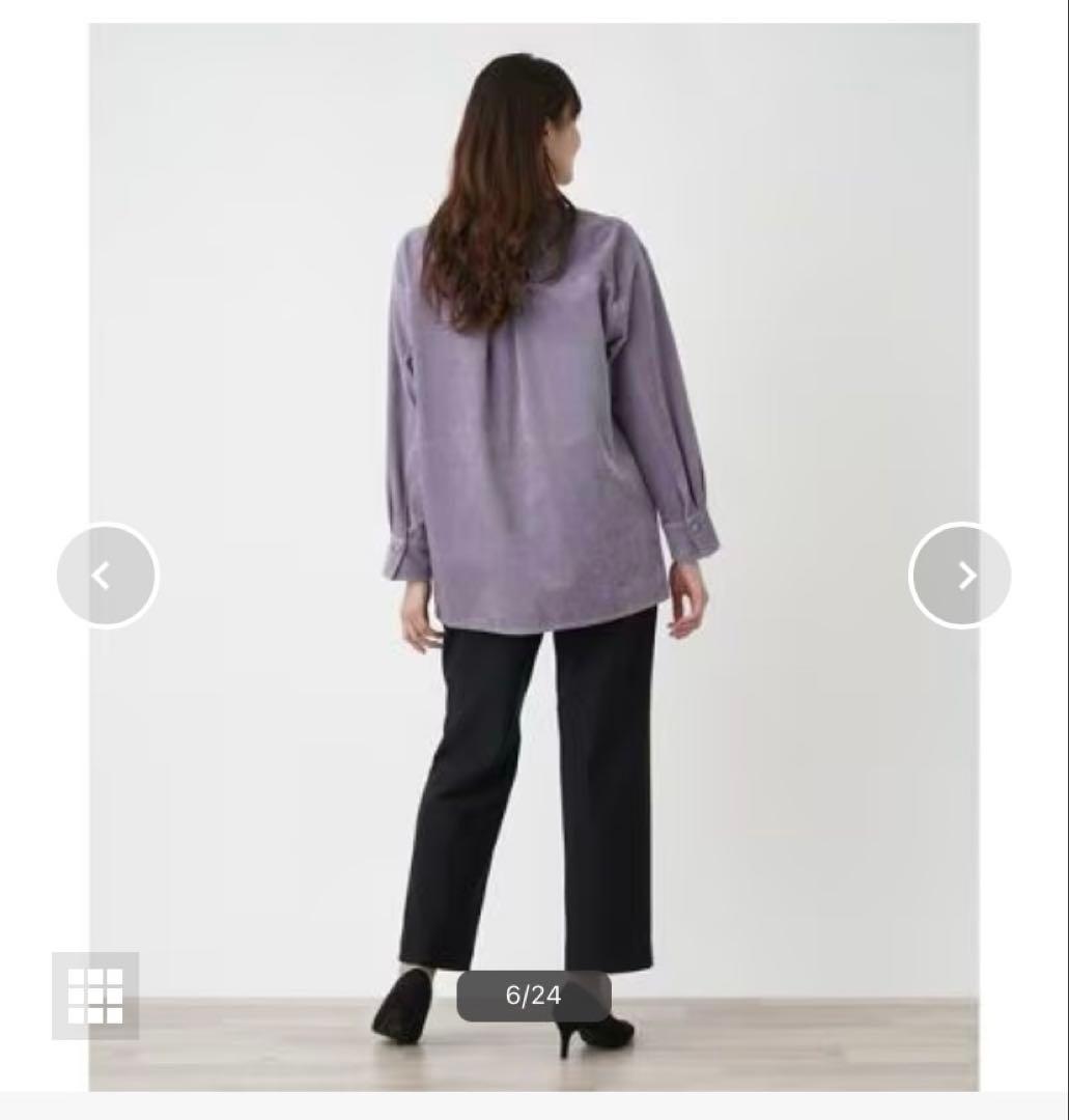 レリアン　コーデュロイ　シャツ　パープル