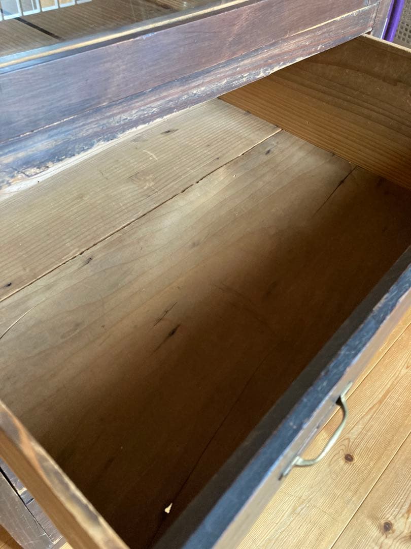 値下げしました ガラス扉付き木製古家具