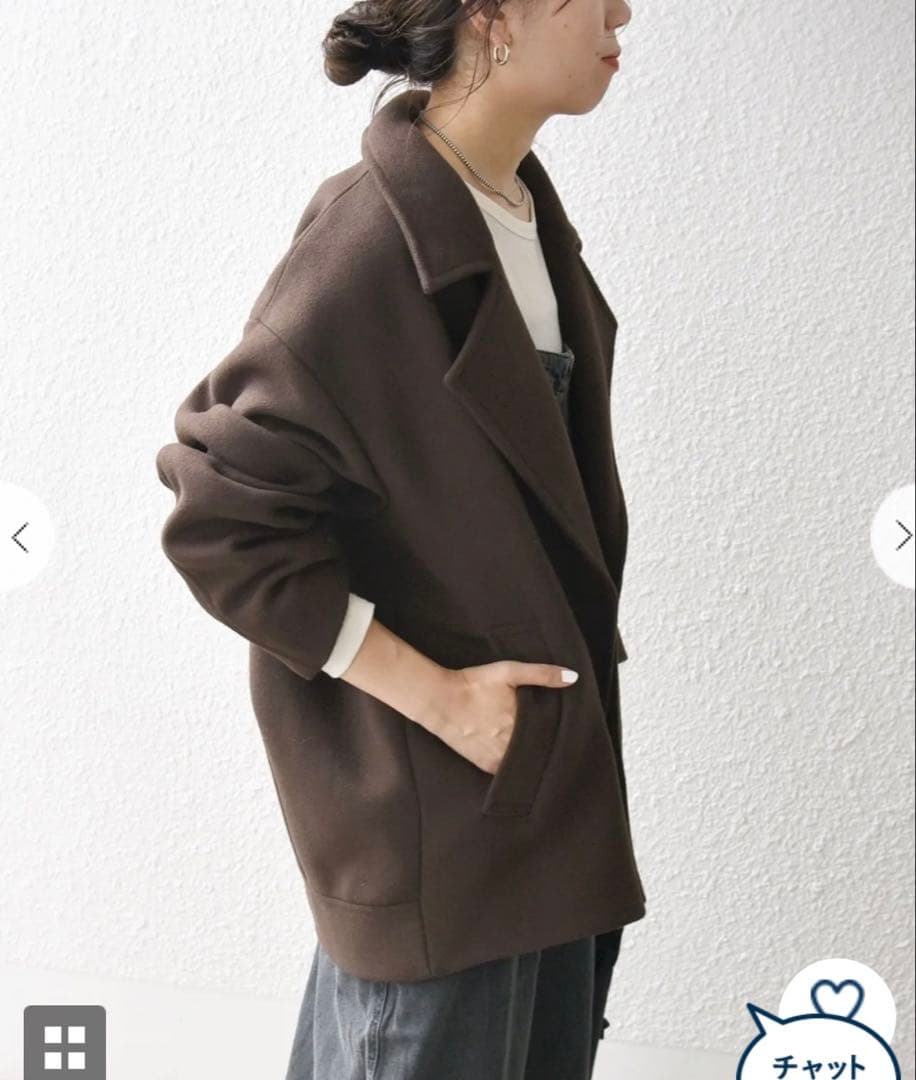 新品未使用 SHIPS any: ウール ミックス コクーン ショート Pコート