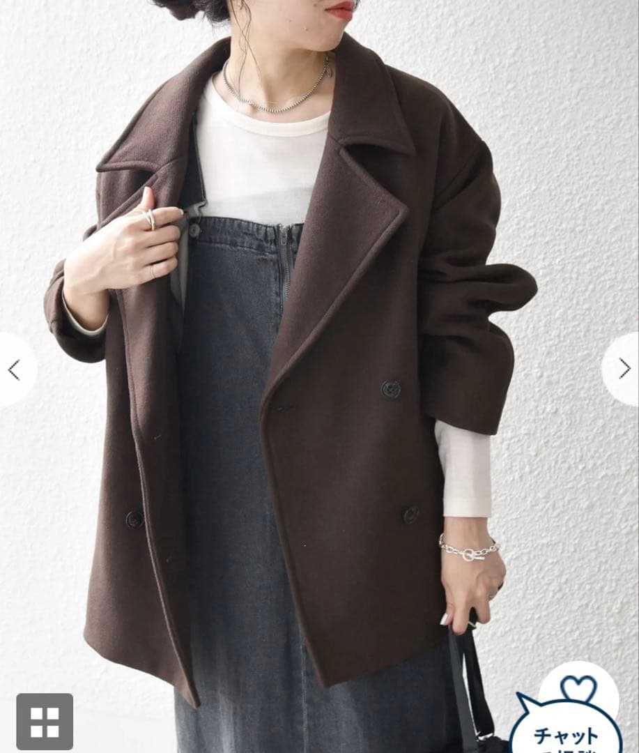 新品未使用 SHIPS any: ウール ミックス コクーン ショート Pコート