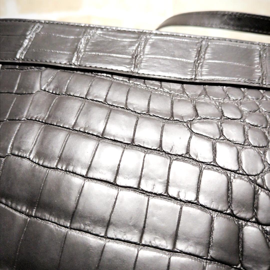 ★クロコダイル/バケツ型 ショルダーバッグ ブラック 美品 希少レア 斜め掛け