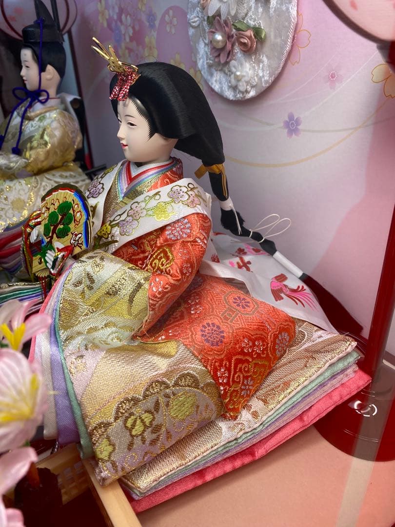 東京久月　雛人形アクリルケース入り親王飾り・間口約５６×奥行約３１×高さ約３４㎝