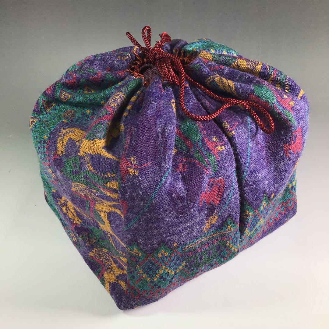 Ｒ５６１　御所籠　『平安　元竺作』『利休形』『仕覆付』『皆具添』　共箱　茶道具