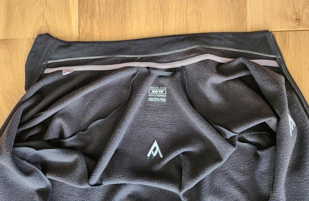 7mesh ウール混　長袖ジャージ　黒　XSサイズ