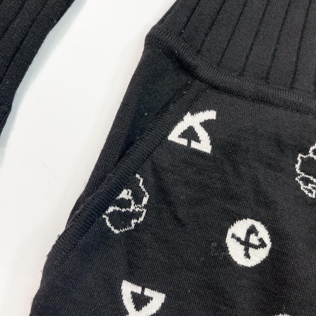 レオナールスポーツ ニット ワンピース 黒 40 L ポロニット