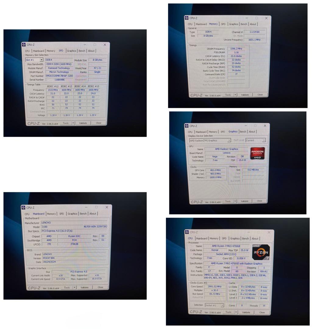 ⭐️1576⭐️ LENOVO AMD RYZEN 7 PRO 4750 GE