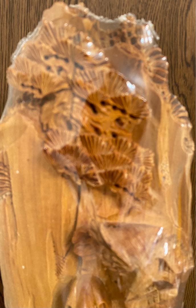 観音様龍　彫刻　一刀彫り　仏像　木彫り