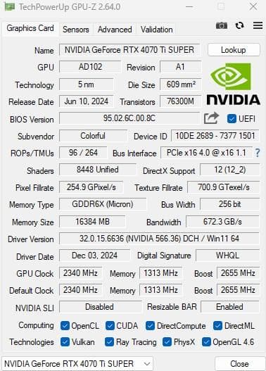 り*た様 【美品 動作確認済み】GeForce RTX 4070 Ti SUPE