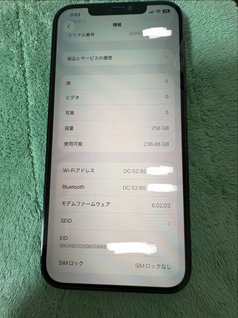 iPhone12promax パシフィックブルー　256GB Apple