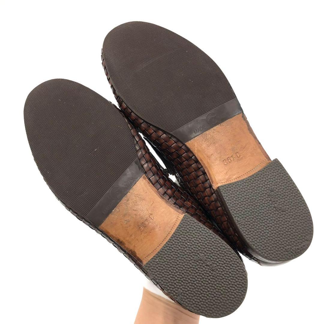 GUCCI グッチ ホースビット ローファー　編み込み 濃茶 23.5