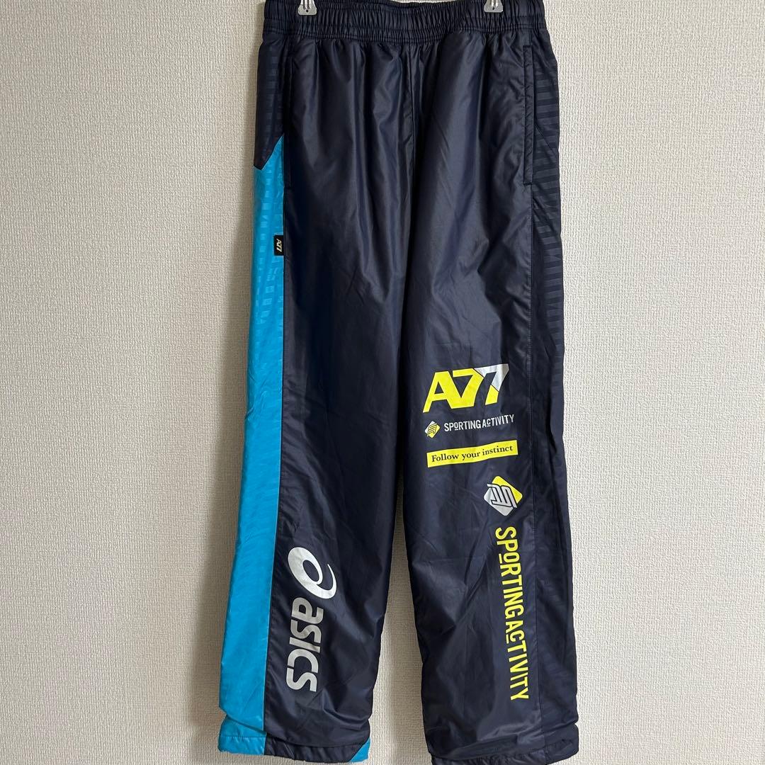 asics アシックスA77 ウインドブレーカー上下 セット　上下M 裏起毛