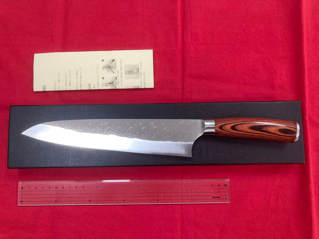 つよぽん　佐治作 240ｍｍ SRS13 粉末ハイス鋼 槌目 赤合板洋柄