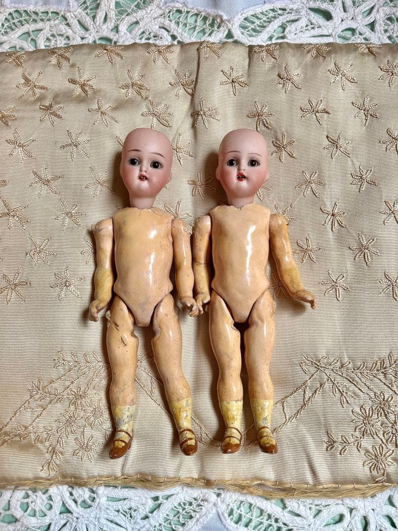 アンティークビスクドール ミニョネット　シモハルツインズ・:*+.