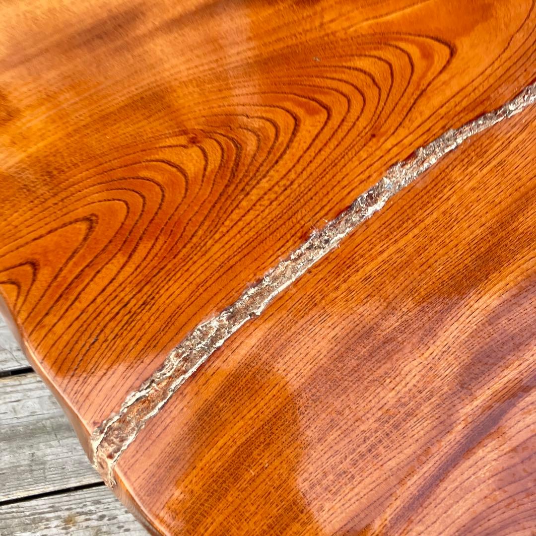 昭和レトロ 木製 天然木 欅材 一枚板 脚付き 座卓 センターテーブル 古家具