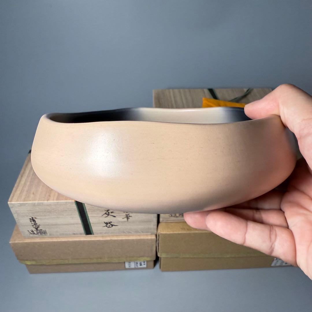 柳川　蒲池焼　土器師　伊東征隆　自作　茶道具　雲華灰器　炉用　風炉用　共箱　共布