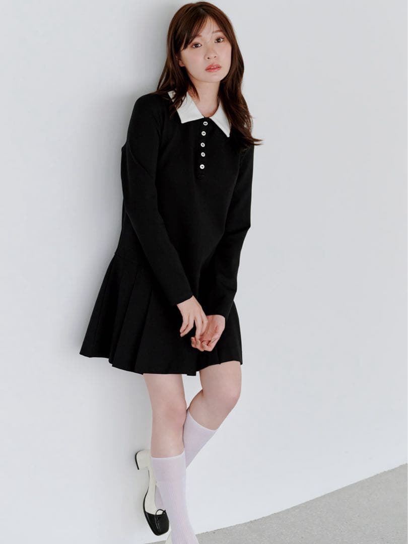 snidel 衿つきプリーツカットミニワンピース 美品