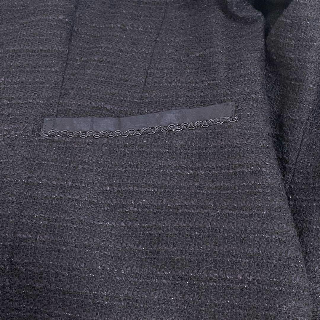 23区 ネイビー ノーカラージャケット 46 日本製　オンワード樫山　大きめ