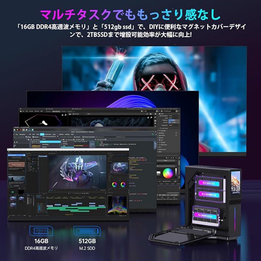 1品限り❤️ミニpc N97 最大3.6GHz 16GB 512GB 60Hz静音