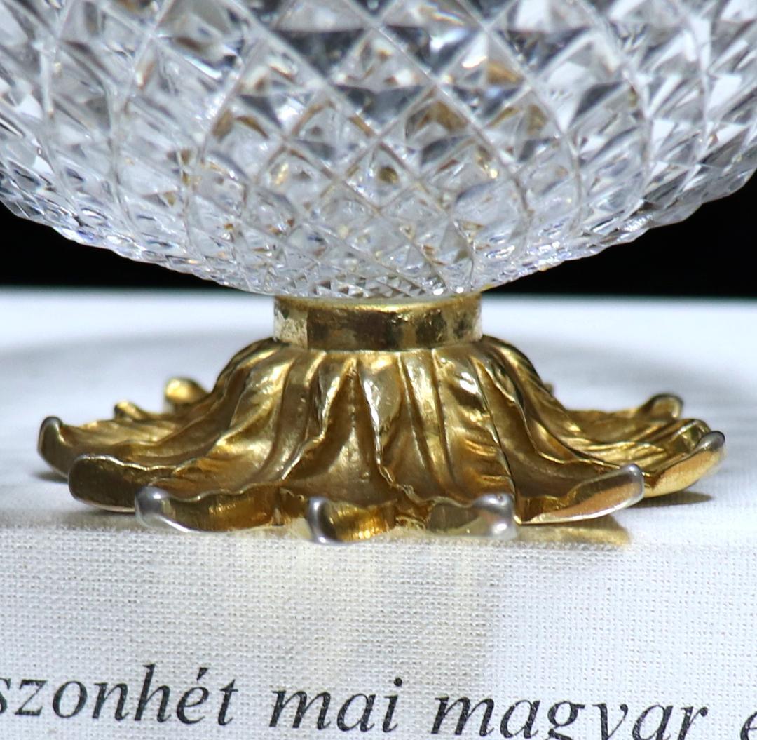 オールド・バカラ 極稀少 金装飾台座付き大型灰皿 ディアマン・ビゾー 小物入れ