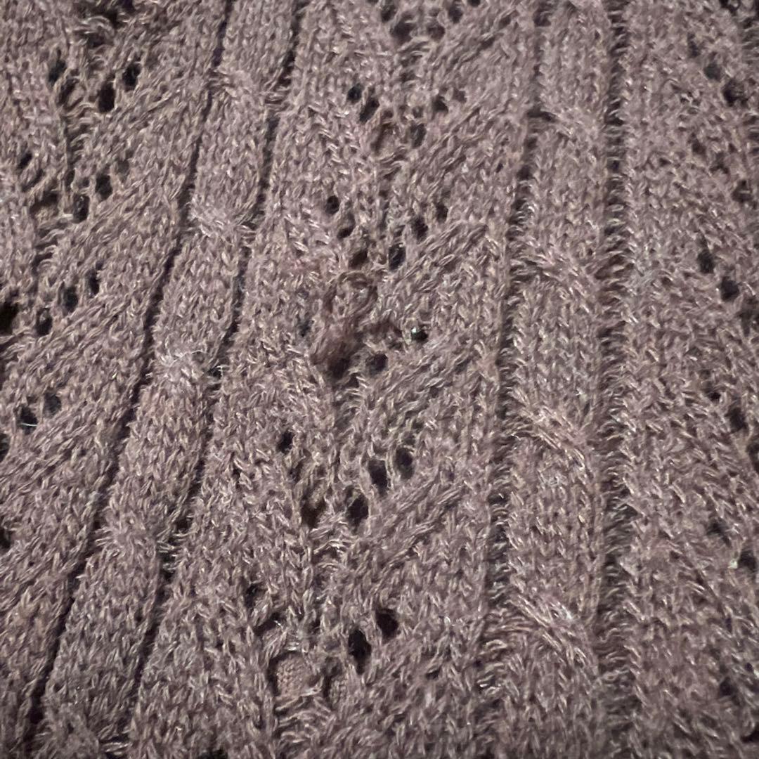 ブラウン ケーブル編み ミニワンピース