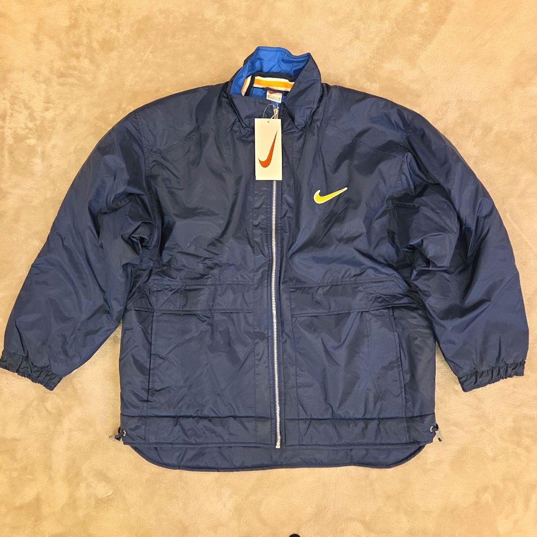 未使用！Nike 90sナイロンジャケット ネイビー×イエロー ビッグシルエット