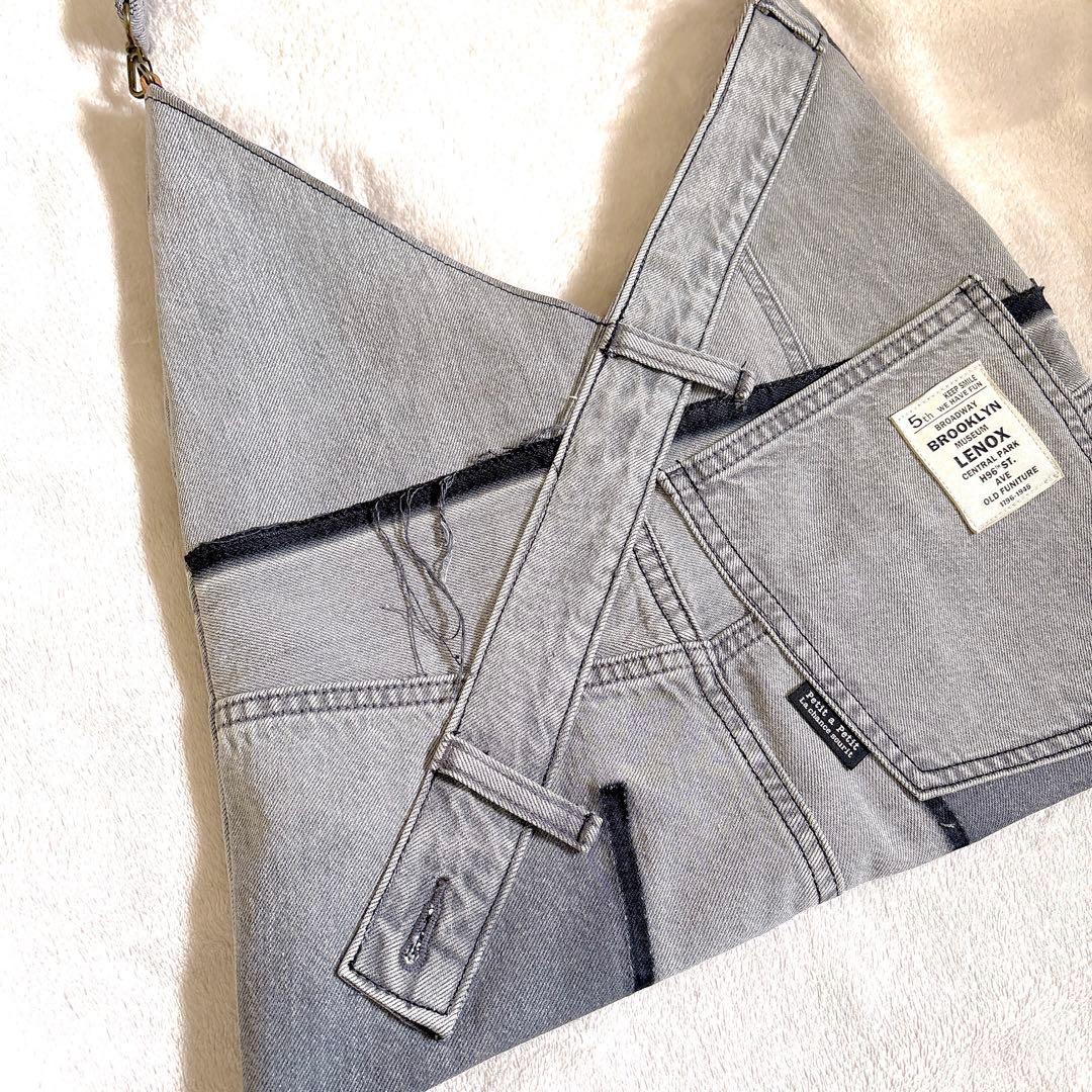 ラムちゃんさまオーダー。あずま袋風デニムリメイクバッグ2点【ハンドメイド】