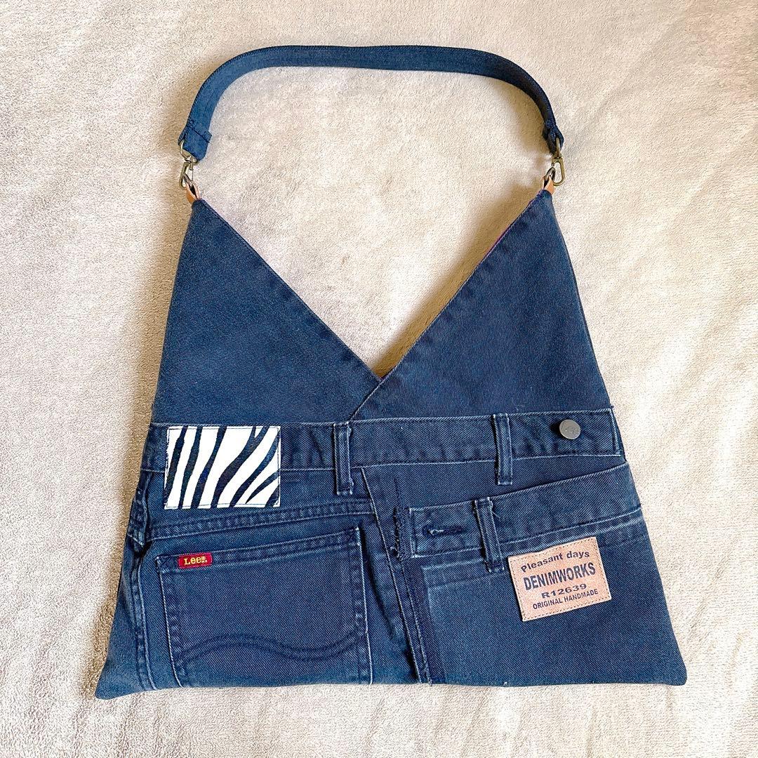 ラムちゃんさまオーダー。あずま袋風デニムリメイクバッグ2点【ハンドメイド】