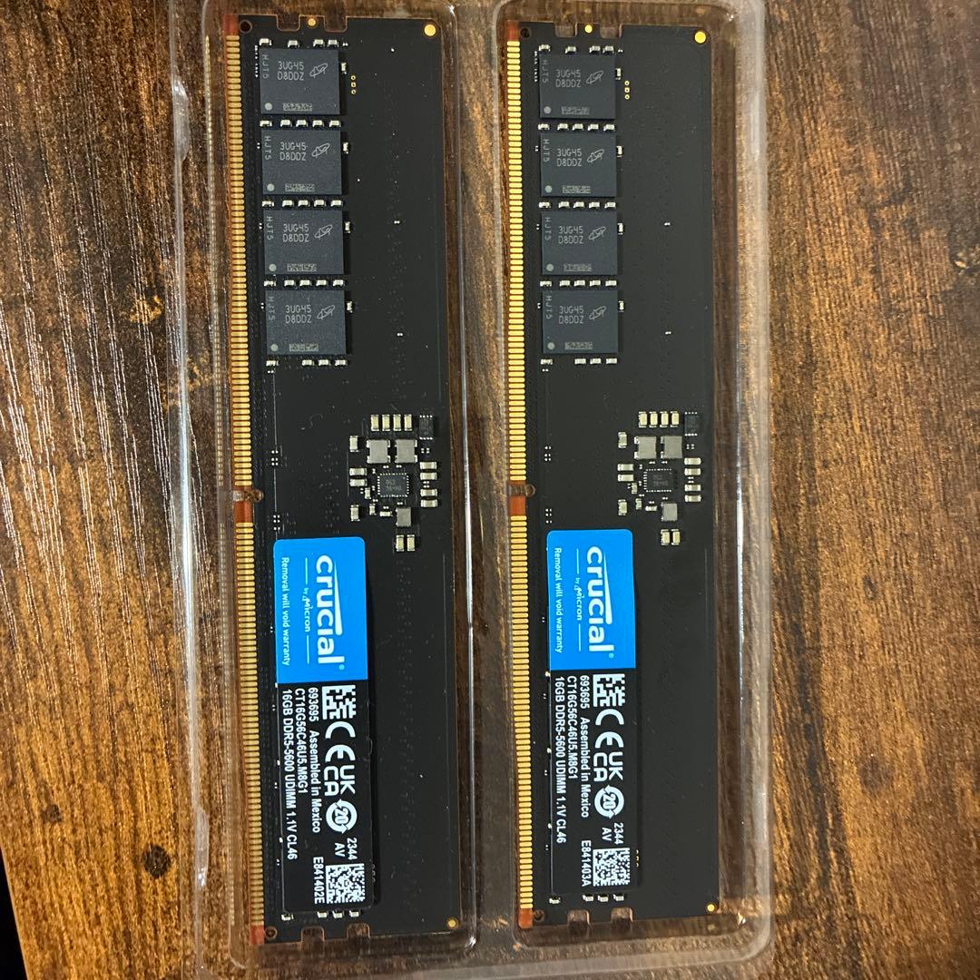crucial 32GB DDR5 5600MHz メモリー