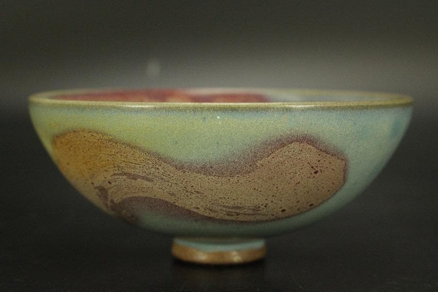 茶道具 唐物 斑紫釉 鈞窯 茶碗(A583)