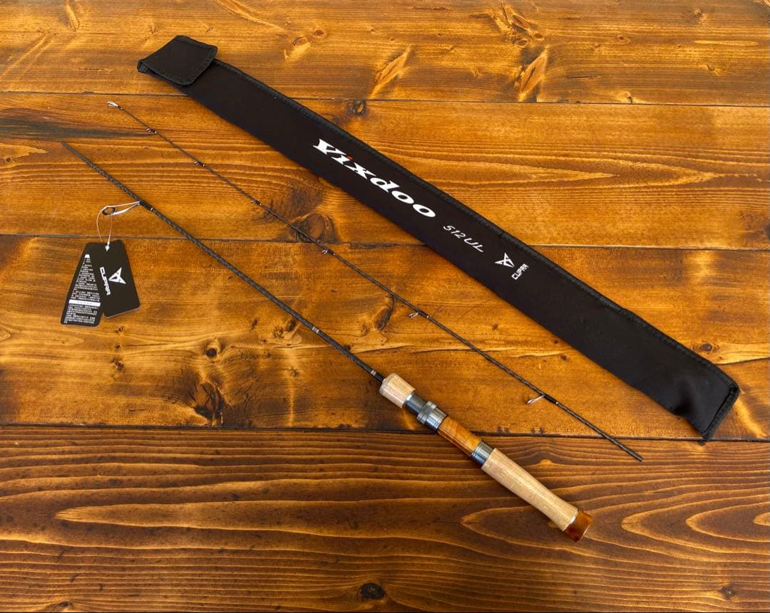 トラウトロッド　ウッドリールシート　渓流釣り　源流　天然木　スピニング　山女魚