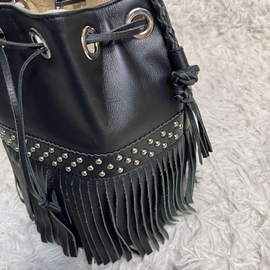 【美品】J＆M DAVIDSON ハンドバッグ　カーニバル　フリンジ　スタッズ