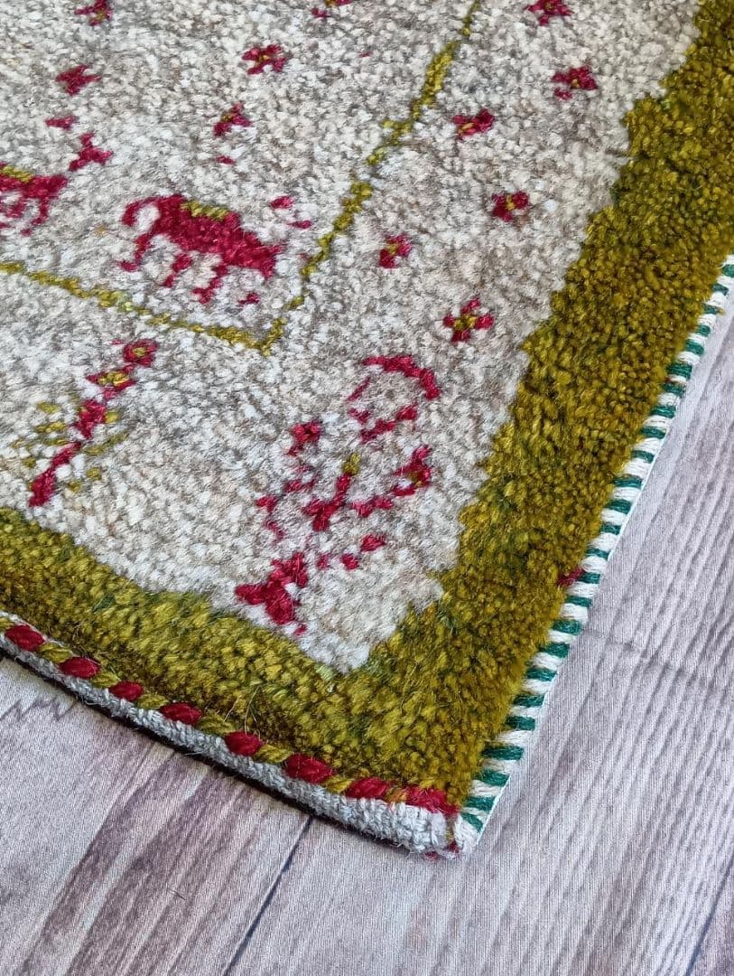 ペルシャ絨毯　ギャッベ　玄関サイズ　手織り　イラン(24)