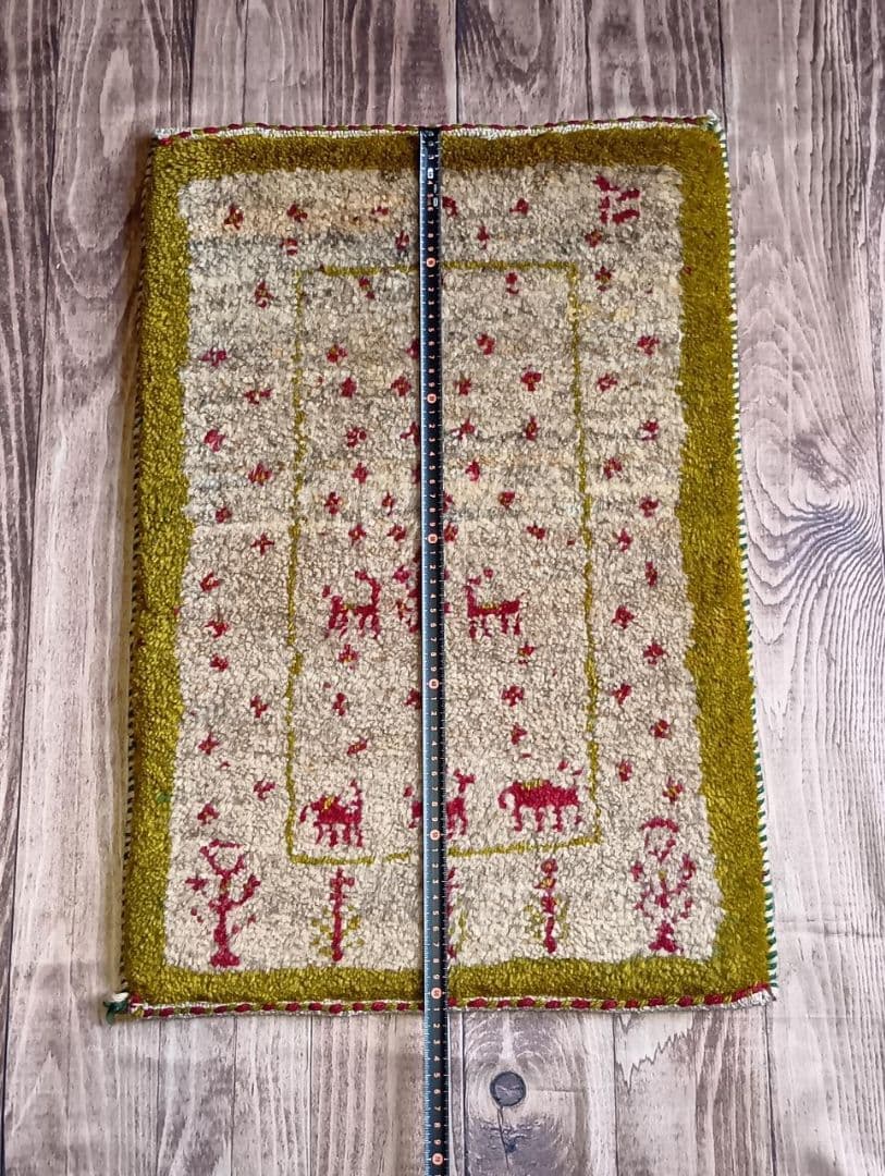 ペルシャ絨毯　ギャッベ　玄関サイズ　手織り　イラン(24)