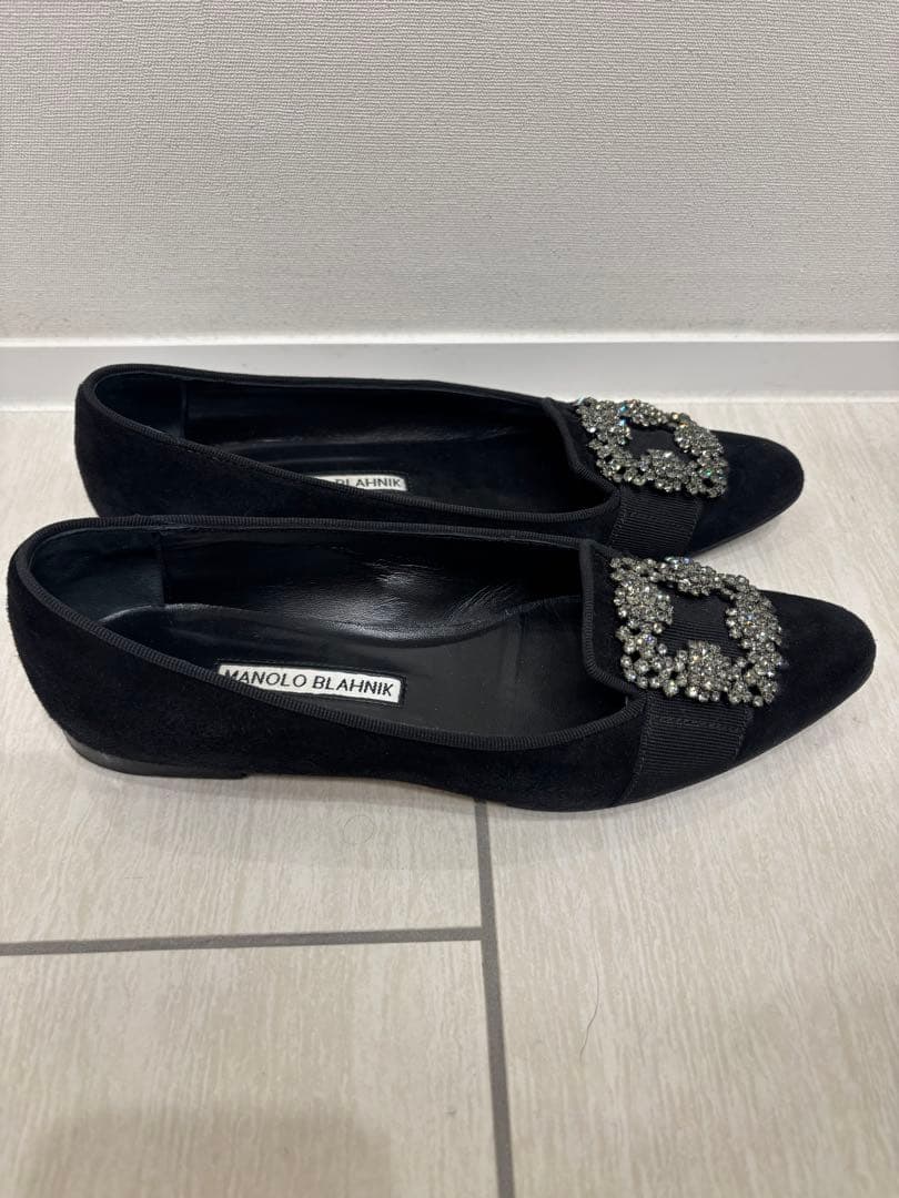 MANOLO BLAHNIK マノロブラニク　バレエシューズ/ ブラック