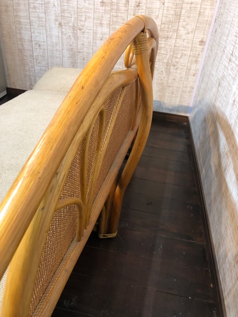 【手渡し価格】かわいい〜✨️　ラタンのソファ　 二人がけ♪　藤家具 古民具