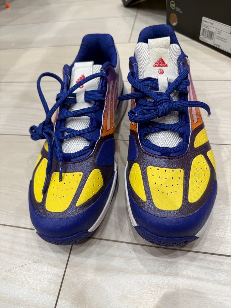 adidas テニスシューズ 青/黄