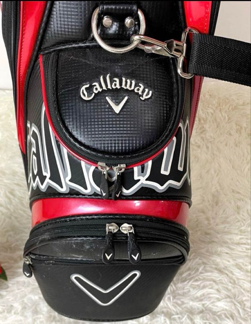 キャロウェイ キャディバッグ 人気モデル 訳あり格安 黒赤 フード