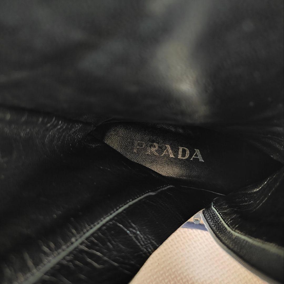 PRADA プラダ　ブーツ　ウール　サイドジップ　グレー　36 23cm
