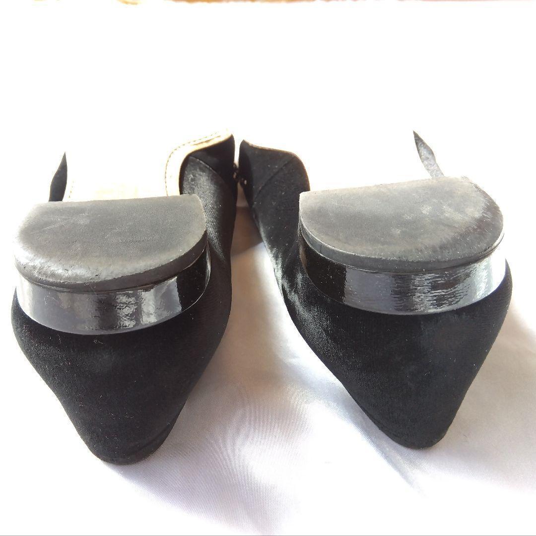 ミュウミュウ　MIUMIU　ビジューベロア　フラットシューズ　37.5