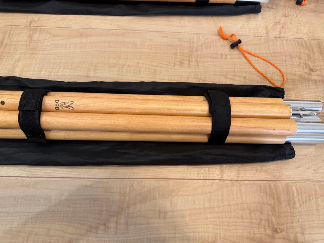 DOD木目ウッド柄ビッグタープポール4本セット28mm極太
