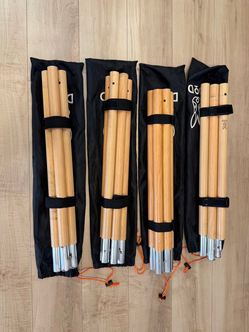 DOD木目ウッド柄ビッグタープポール4本セット28mm極太