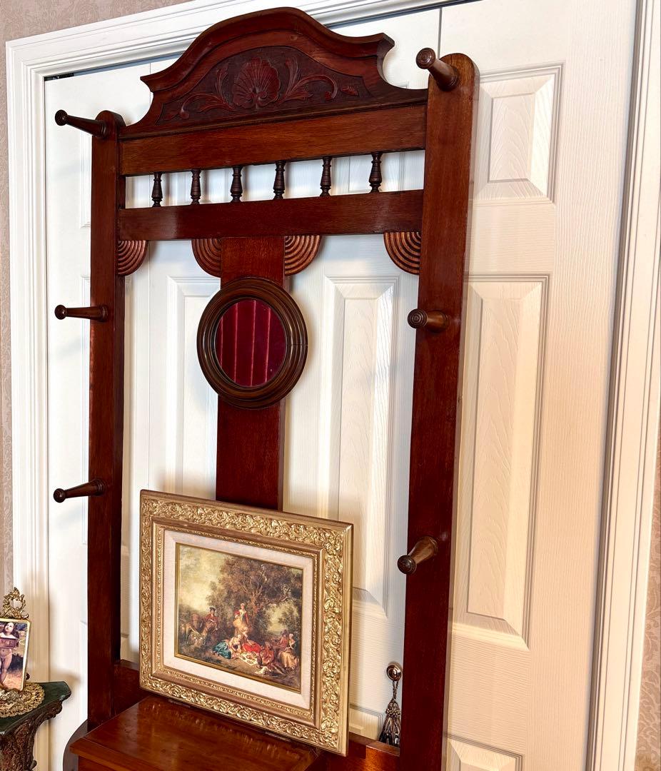 イギリス アンティーク ホールスタンド(西洋絵画はオマケ)