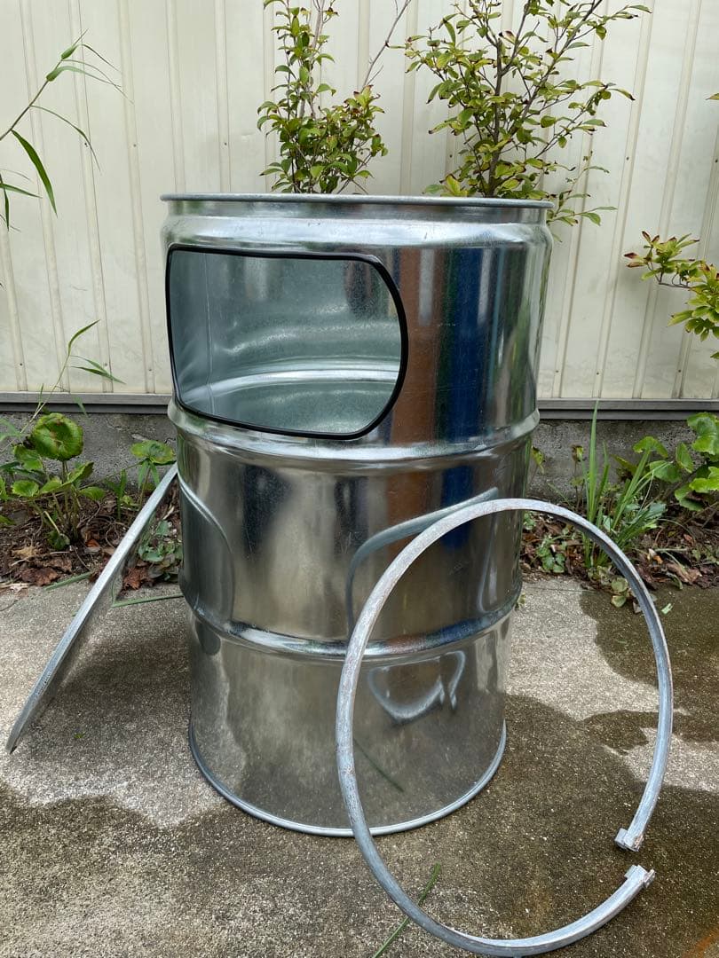 ドラム缶 ゴミ箱 リメイク 亜鉛メッキ缶