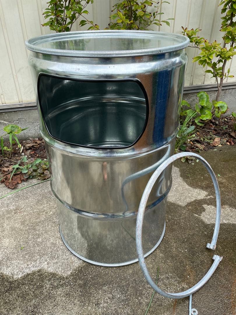 ドラム缶 ゴミ箱 リメイク 亜鉛メッキ缶