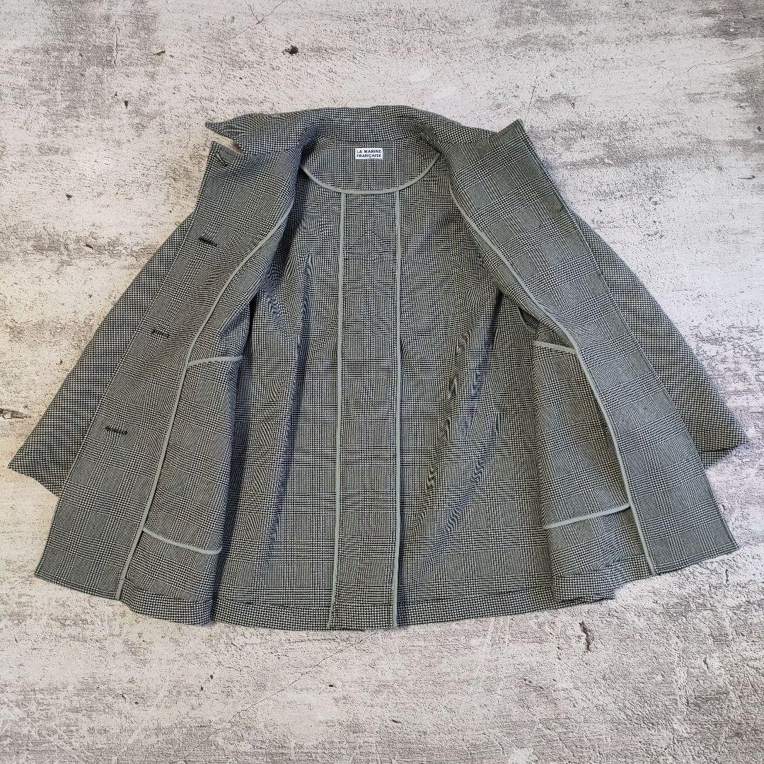 24AW LA MARINE FRANCAISE ウール混 リバーチェックコート