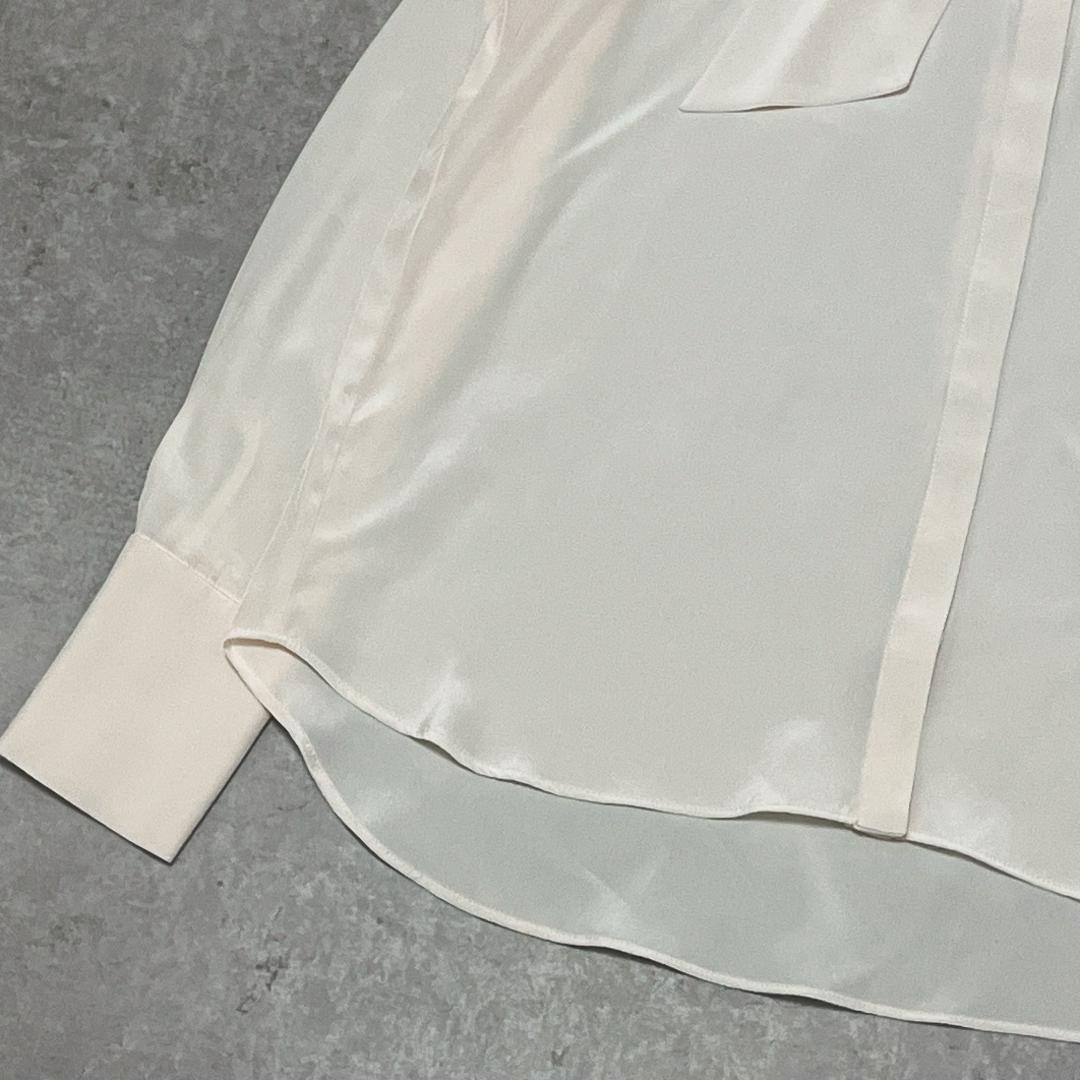 ルシェルブルー シルク100％ ボウタイ ブラウス ベージュ とろみ タグ付き