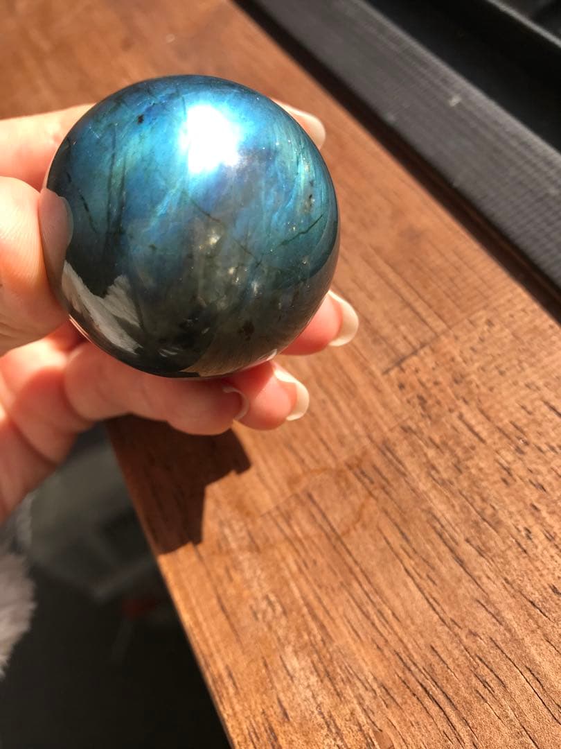 ☘️レア❤︎青く輝く夜空のラブラドライト スフィア 〜神秘の青光〜 丸玉