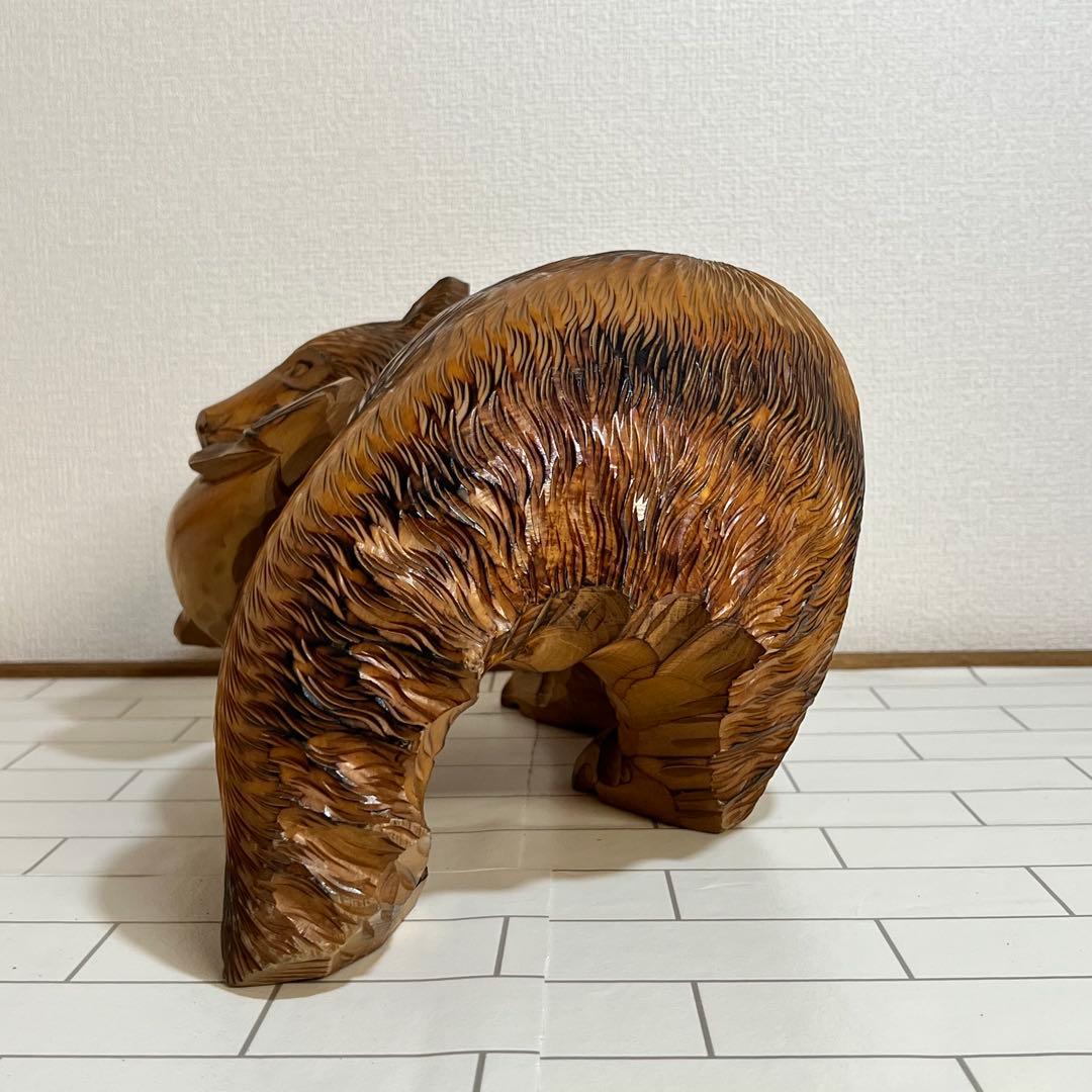 特大　木彫り　熊　置物　昭和　レトロ　インテリア