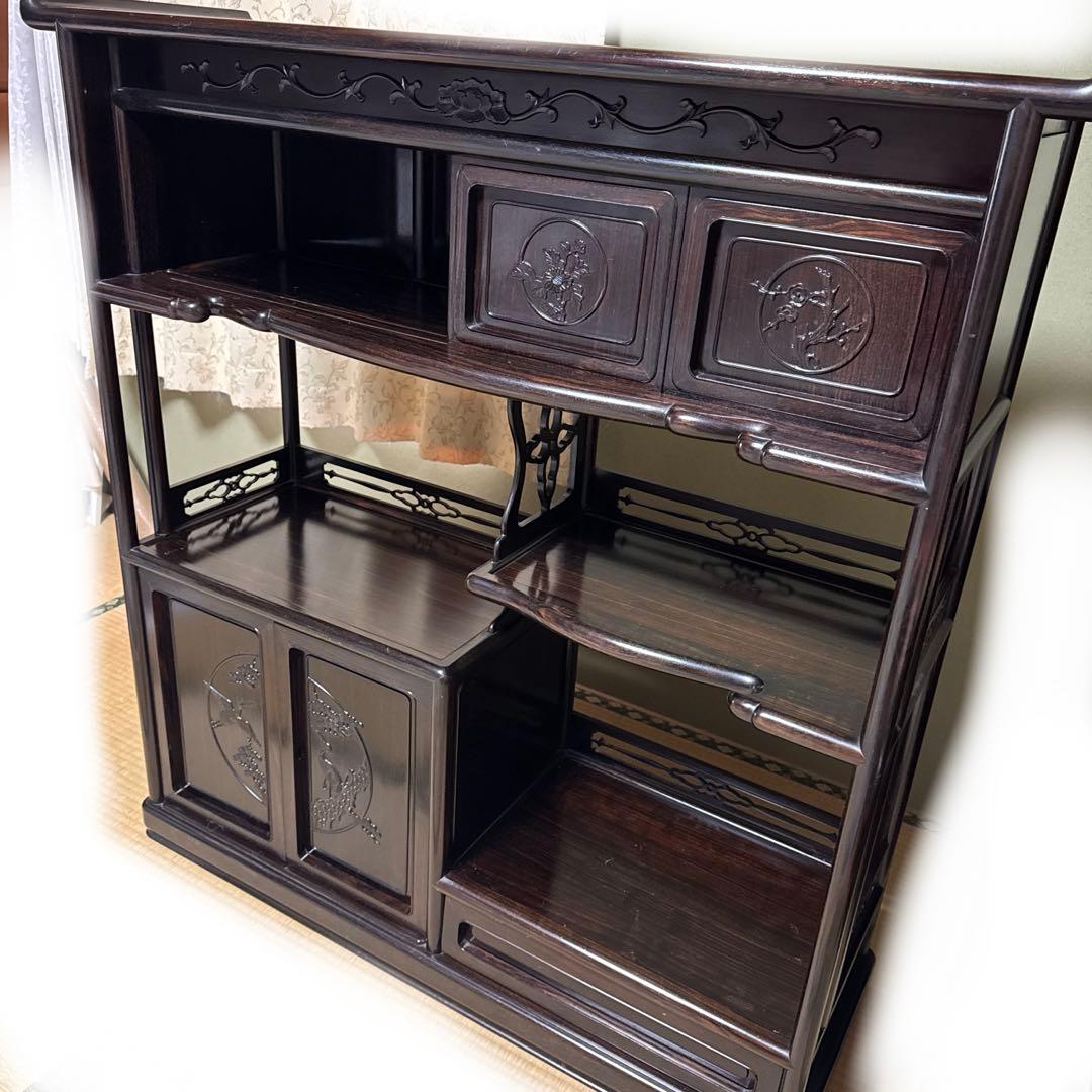 茶箪笥 ダークブラウン 破損あり