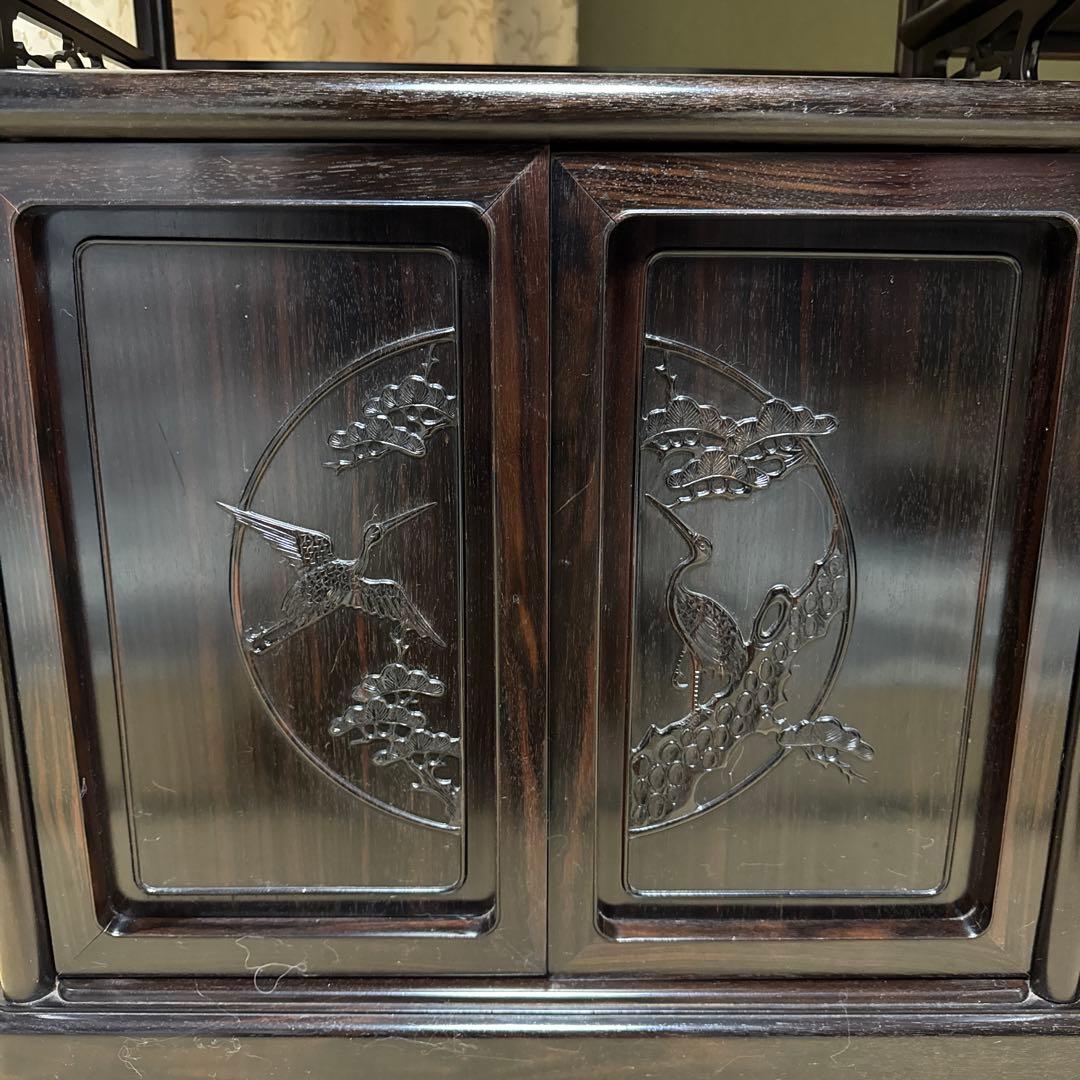 茶箪笥 ダークブラウン 破損あり